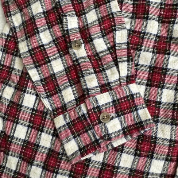 Marine Layer Kendall womens shirt red plaid button down sz medium Collared - Picture 10 of 12